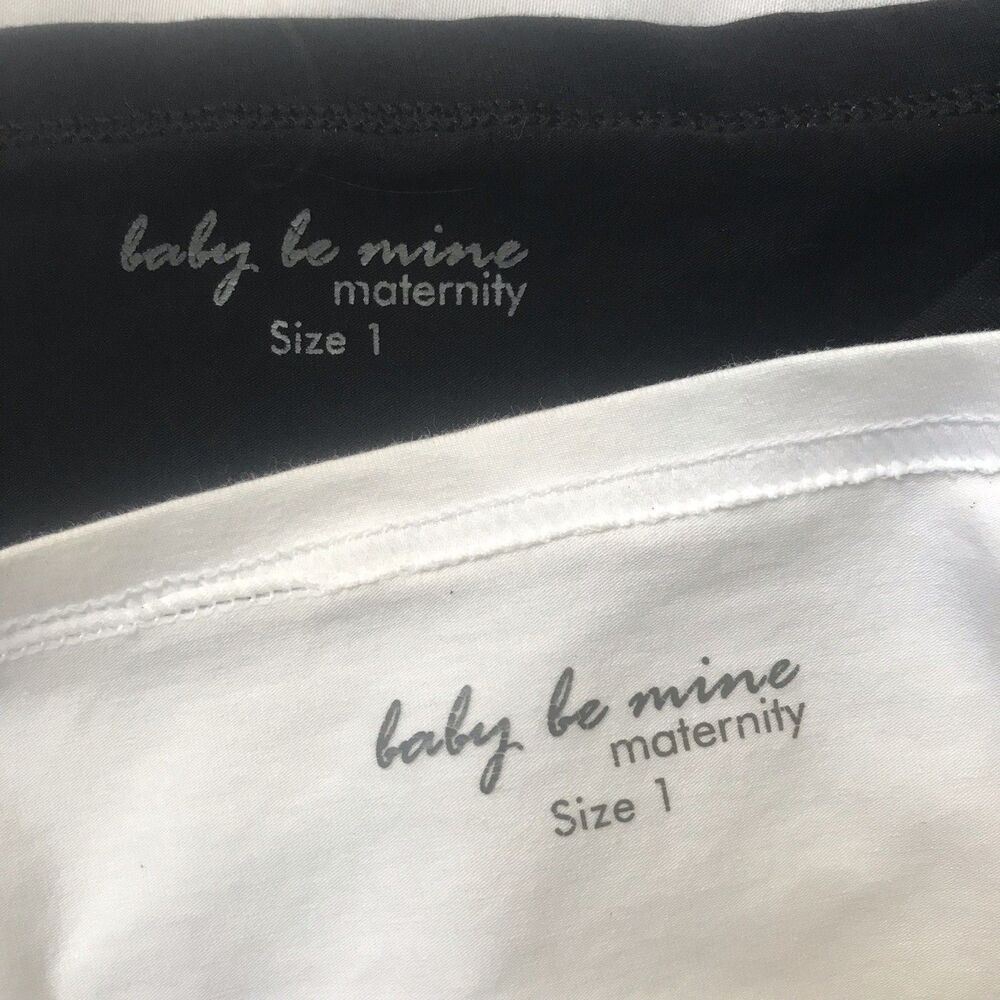 Baby Be Mine Maternity Pregnancy Belly Wrap Bands Lot of 2 Size 1 Black White - Picture 2 of 6